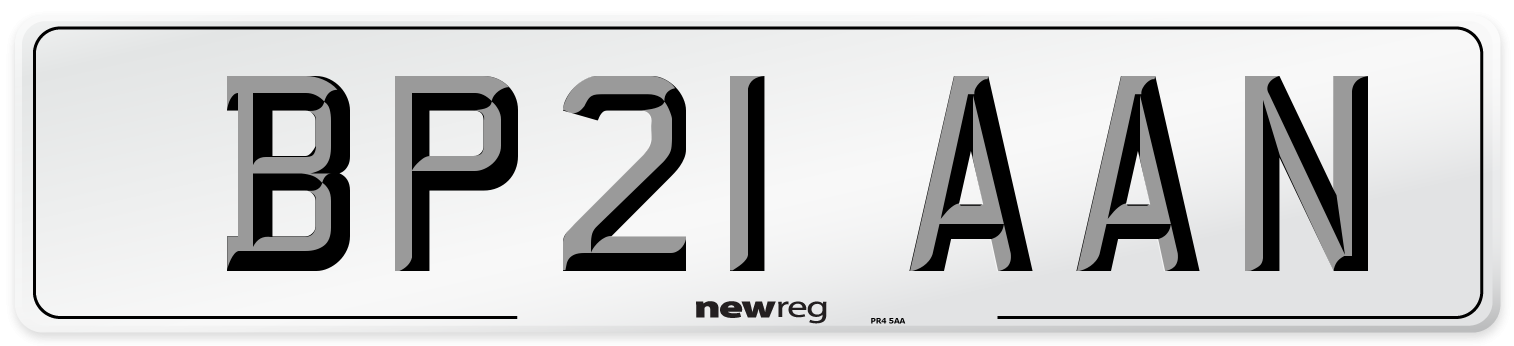 BP21 AAN Number Plate from New Reg